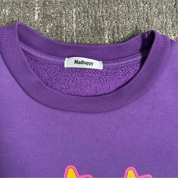 Madhappy Purple Yellow Lakers Heritage Crewneck Sweatshirt Medium - Picture 6 of 9